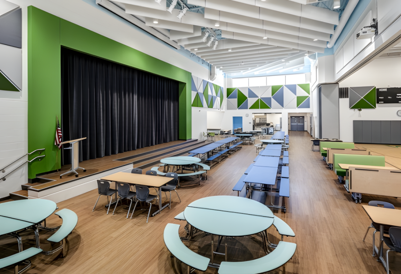 cafeteria with stage